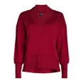 thumbnail image 5 of Scoop Women's and Women's Plus Ultimate Scubaknit V Neck Sweatshirt, Sizes XS-4X, 5 of 5