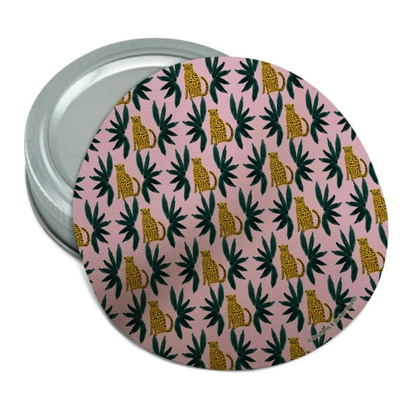 Cheetah and Leaves Round Rubber Non-Slip Jar Gripper Lid Opener