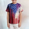 thumbnail image 2 of Gerichy Boys Tshirts,Boys 4th of July Shirt Toddler Kids Baby Girls Boys 4th Of July Summer Short Sleeve Independence Day T Shirt Tee Flag Dinosaur Tops, 2 of 5
