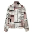 thumbnail image 6 of Jackets for Women Winter Coat Jackets Flannel Stand Collar Jacket(Abstract Geometric Muted Art,Size:S-4XL), 6 of 7