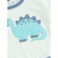 thumbnail image 5 of Argulvti Toddler Boy Summer Leisure Shorts Outfit Cotton Short Sleeve Round Neck T-Shirt with Elastic Waist Dinosaur Print Shorts, 5 of 8