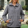 thumbnail image 4 of Caywon Women's Hooded Half-Zip Lightweight Outdoor Sports Waterproof Jacket Top Suitable for Outdoor Activities Breathable Material Half-Zip Design, 4 of 4