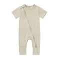 thumbnail image 2 of Emy Dola Baby Boys Girls Pajamas Bamboo Viscose Short Sleeve Zipper Romper Jumpsuits Sleep and Play 3-24 Months, 2 of 11