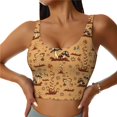 thumbnail image 2 of Picia Brown Mushrooms Sports Bra for Women,Padded Strappy Sports Bras Medium Support Yoga Bra with Removable Cups,Running Yoga Bra-Large, 2 of 9