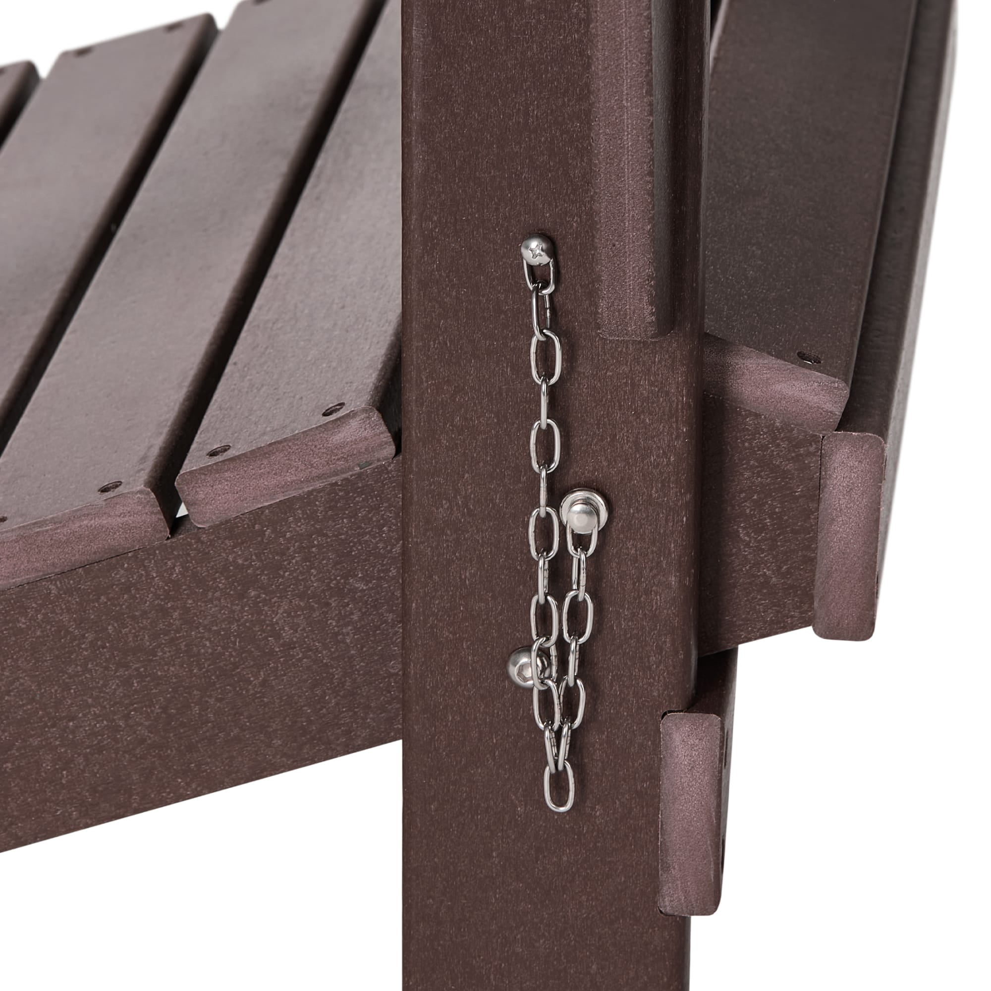 WestinTrends Malibu Outdoor Folding HDPE Adirondack Deck Chair - Patio & Outdoor Lounge, Weather‑Resistant, Dark Brown