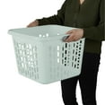 thumbnail image 6 of Sterilite Laundry Basket, 1.5 Bushel Plastic Hamper with Handles, White, 24 Pack, 6 of 7