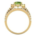 thumbnail image 4 of Clara Pucci 18K Yellow Gold 1.795 Natural Peridot Engraveable Engagement Ring + Wedding Band Set, 4 of 7