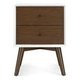 thumbnail image 1 of Pemberly Row Mid-Century Solid Wood 2-drawer Nightstand in White, 1 of 7