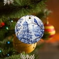 thumbnail image 3 of Christmas Ceramic Ornament Blue And White Tile With Birds And Small Flower 2024 Ornament Modern Vintage Chinoiserie Personalized Christmas Ornaments Ornament Xmas Present, 3 of 8