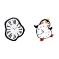 thumbnail image 1 of Reloj de pared silencioso, reloj de pared acrílico y de madera, reloj decorativo de pingüino, reloj con diseño único que el que se derri, 1 of 8