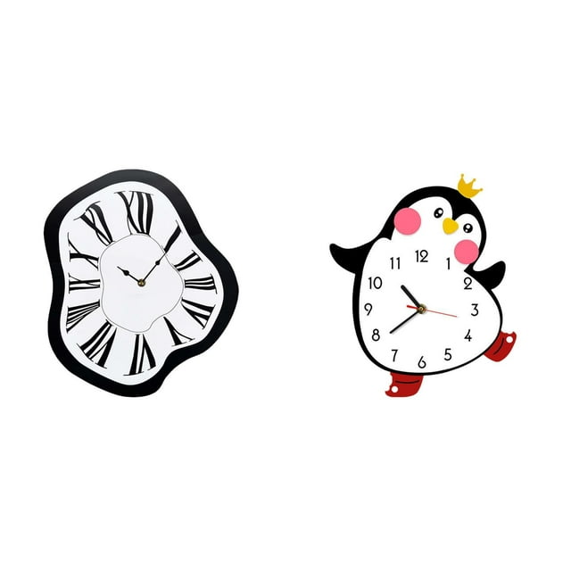 Reloj de pared silencioso, reloj de pared acrílico y de madera, reloj decorativo de pingüino, reloj con diseño único que el que se derri