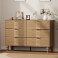 thumbnail image 1 of Commode à 6 Tiroirs pour Chambre, Coffre de Rangement Profond avec Chêne Vintage et Fini or, Commode en Bois pour Salon Ou Entrée, 1 of 6