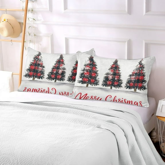 Pillow Case Plush Pillow Three Christmas Trees Case standard size/King size/Queen size Bed Pillow Pillowcases