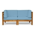 thumbnail image 7 of Noble House Oana Outdoor Modular Loveseat Teak & Blue, 7 of 7