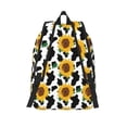 thumbnail image 2 of Lsque Cute Cow Print Sunflower B Pattern Canvas Daypack, Durable Backpack, High-quality Versatile Backpack,Vintage Compact Backpack-Medium, 2 of 6