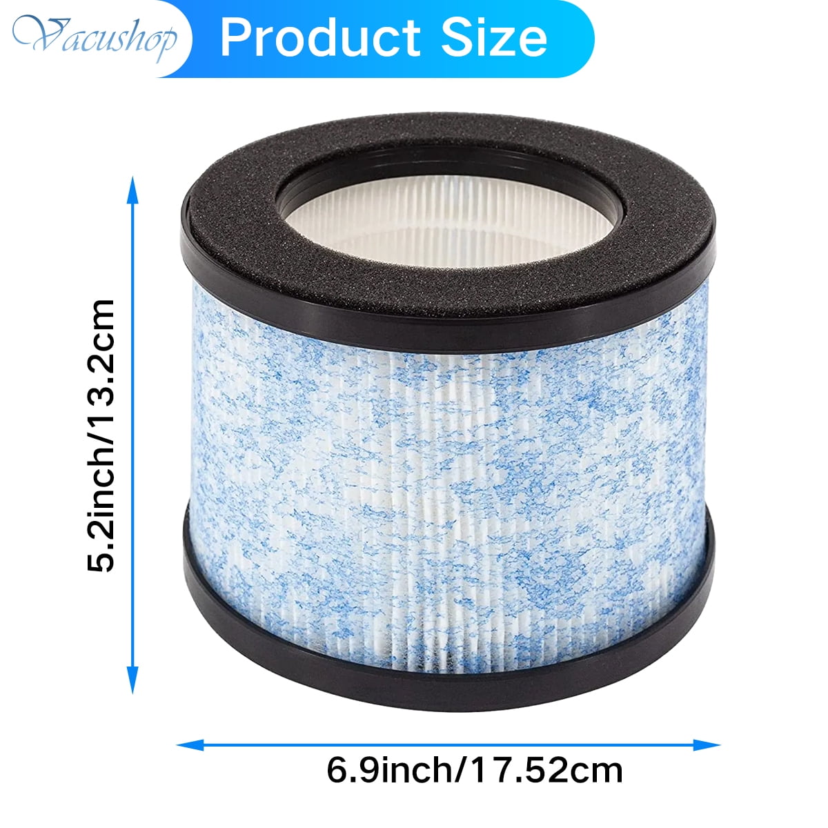 True HEPA Filter 2 Pack,Compatible with Miko Ibuki Air Purifier and Compatible with Miko Ibuki plus Air Purifier,Model C102,Removes 99.997 percent Smoke, Allergens