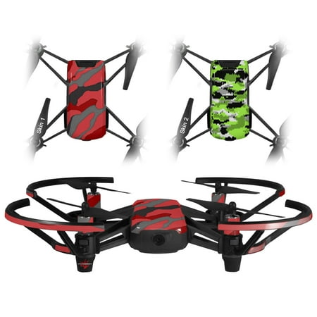 Skin Decal Wrap 2 Pack for DJI Ryze Tello Drone Camouflage Red DRONE NOT INCLUDED