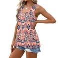 thumbnail image 4 of GERsome Tank Tops for Women Summer V Neck Sleeveless Floral T Shirts Trendy Loose Fit Beach Vacation Tops S-2XL, 4 of 7