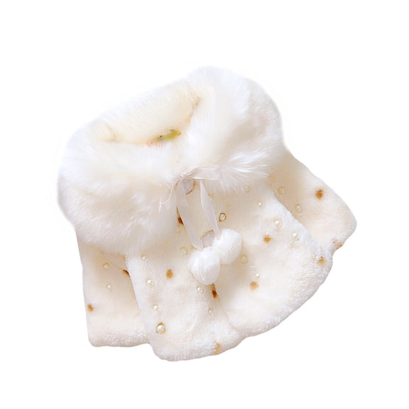 UPKOCH dress coat for girls Cape Coat White Cotton 1Pack