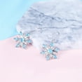 thumbnail image 4 of GHSOHS Exquisite Snowflake Earrings for Women Blue Rhinestone Zircon Drop Dangle Earrings Ear Hook Party Jewelry Gift, 4 of 5