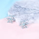 thumbnail image 4 of Para Mujeres Cristal Eardrop Flor Azul Gemstones Snowflake Dangler Pendientes Pendientes, 4 of 5
