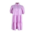 thumbnail image 4 of GXIPO Women's Cute Babydoll Off Shoulder Dresses Casual Flared Long Sleeves Loose Shirred Summer Dress Purple 3XL, 4 of 8