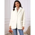 thumbnail image 4 of DARING DIVA Women's Faux Fur Coat Open Front Notch Lapel Jacket S Beige, 4 of 8
