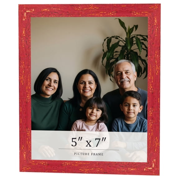 5x7 In Frame Red Solid Wood Picture Frame Width 1.125 Inches | Interior Frame Depth 0.5 Inches |
