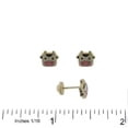 thumbnail image 2 of 18K Solid Yellow Gold Enamel Cow Face Covered Screwback Earrings, 2 of 3