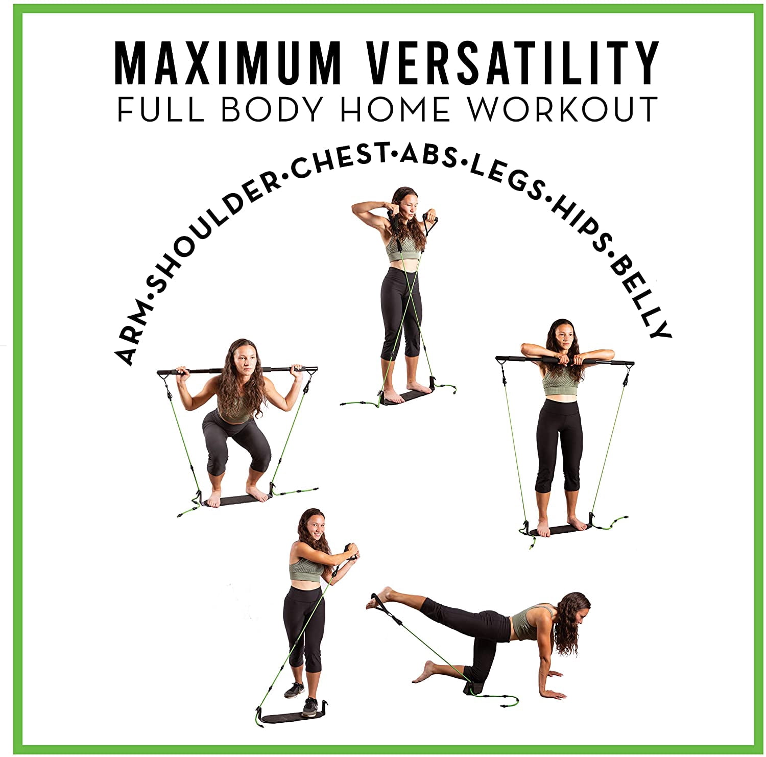 Dreamcontroller Pilates Bar Kit with Resistance Band & Workout Board Exercise & Yoga Fitness