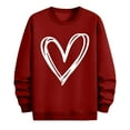 thumbnail image 4 of WREESH Valentine's Sweatshirt for Men Oversized Crewneck Sweatshirts Loose Casual Heart Graphic Pullover Tops Spring Outfits Red, 4 of 6