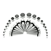 DESIGNICE 36Pcs Ear Stretching Tapers Kit Stainless Steel Ear Gauges Body Piercing Jewelry