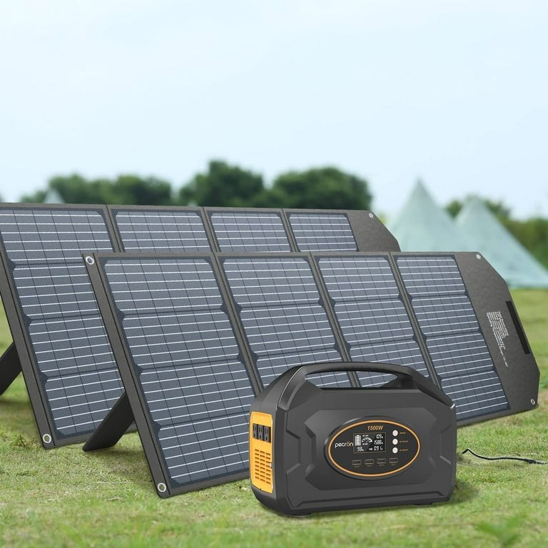 PECRON S1500 1461Wh/1500W Portable Power Station included 2*200W/36V Solar  Panels Kit Solar Generator for Camping RV Off-grid 