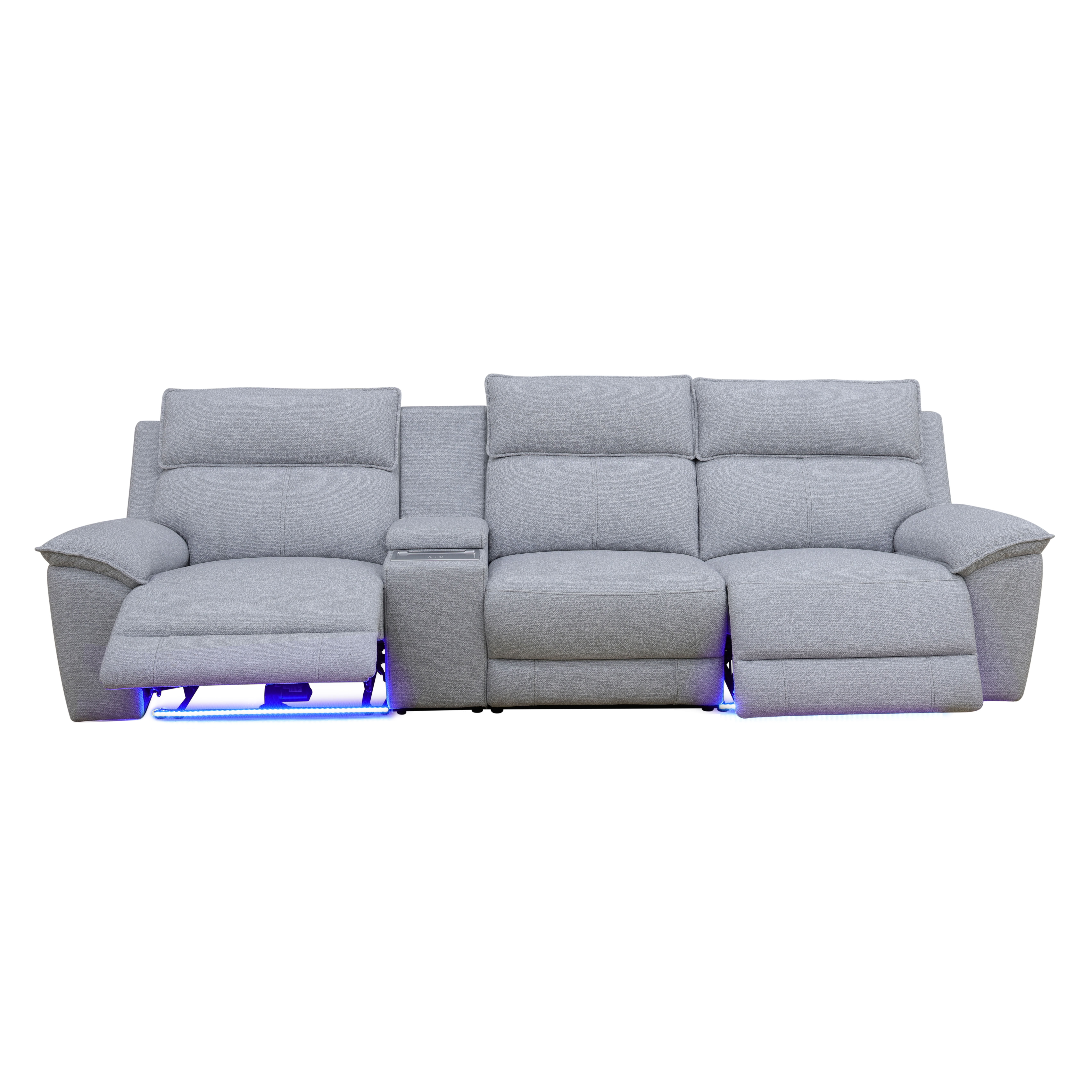 MAYEERTY Intelligent Recliner Sofa Set, Soft Sherpa Fabric with Console & Charging for Family Living Room
