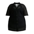thumbnail image 3 of Celebrity Pink Women’s Crochet Coverup Shirt, Sizes XS-XXL, 3 of 3