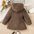 thumbnail image 5 of LFEOOST Toddler Kids Baby Girls Winter Fuzzy Hoodies Fleece Sherpa Long Sleeve Jacket Casual Warm Button Down Cardigan Coat (Brown, 5 Years), 5 of 6