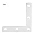 thumbnail image 2 of 50pcs L Shaped Corner Plate Connector 1mm Stainless Steel Furniture Fittings Connectors, Humanized Design, Countersunk Head Screw Hole for Easy Installation, Brushed, 2 of 7