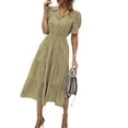 thumbnail image 4 of Txlixc Vestido de manga corta femenino con solapa impresa en flores Txlixc  moda, 4 of 9