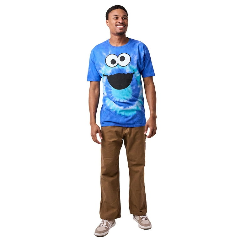 Sesame Street Cookie Monster Crew Neck Short Sleeve Tie Dye Men's