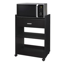InRoom Furniture K6447-BL 24 x 15 x 32 in. Kitchen Cart, Black