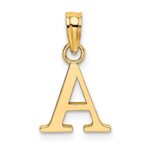 Diamond2Deal 10k Yellow Gold Solid Block Letter A Initial Pendant for Women(L- 12 mm, W- 10 mm)