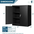 thumbnail image 3 of Bonusall Black Metal Storage Cabinet with Doors,Locking Metal Cabinets with 2 Adjustable Shelves,36" Steel Storage Cabinet for Home Office,Garage,Laundry Room, 3 of 15
