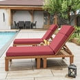 thumbnail image 6 of Kimunuk Outdoor Chaise Lounge Cushions set of 2, 80" x 26" x 4" Waterproof Pool Beach Recliner Replacement Cushions with Ties, Fuchsia Red, 6 of 7