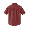 thumbnail image 7 of Domuza Men's Casual Button Down Corduroy Shirts Short Sleeve Regular Fit Fashion Camp Beach Shirts Tops Wine 4XL, 7 of 7