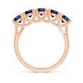 thumbnail image 2 of ANGARA Lab Grown 2.3 Ct Half Eternity 5 Stone Blue Sapphire Wedding Band in 14K Rose Gold for Women (Size-4.5mm) | Anniversary, Jewelry Gift for Women | Lab Grown Blue Sapphire Ring, 2 of 8
