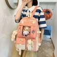 thumbnail image 4 of Mochila Escolar Kawaii Ormromra de 5 Piezas con Accesorios Colgantes Color Rosa 43*30cm, 4 of 5