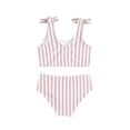 thumbnail image 2 of HOWPAY Swimsuit for Girls Striped Quick Dry Sleeveless Tankini High Waist Bikini Bottoms Bathing Suit Summer Beach 2 Piece Swimwear Light Pink, 2 of 6