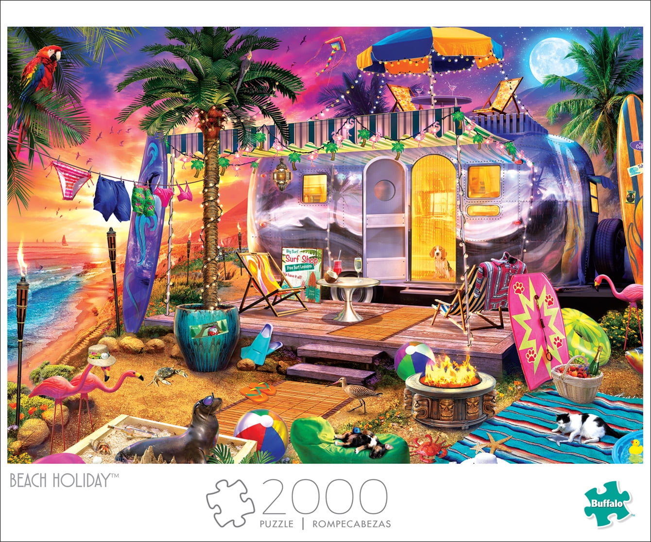 500 Pcs Puzzle Summer Beach Graffiti Bus Hot Girl Jigsaw Educational Toys Gift 
