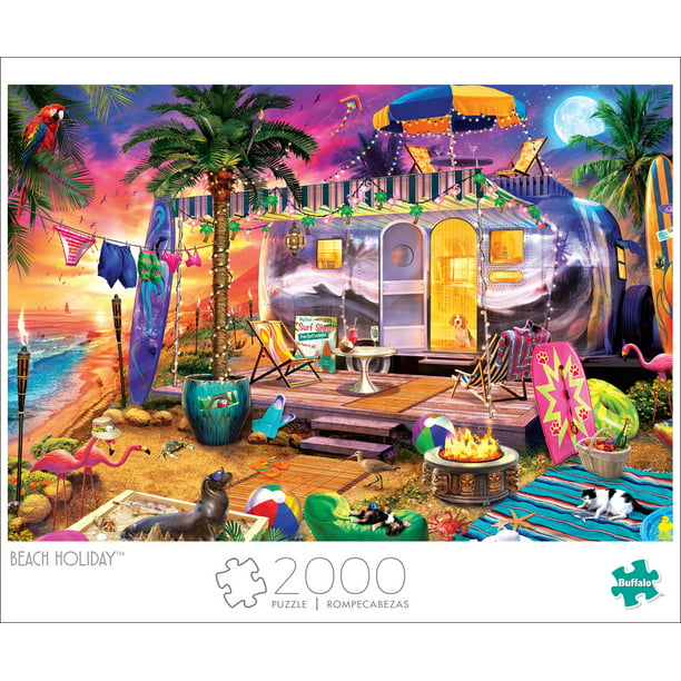 Bekendtgørelse mærke navn Cirkel Buffalo Games - Art of Play - Beach Holiday - 2000 Piece Jigsaw Puzzle -  Walmart.com