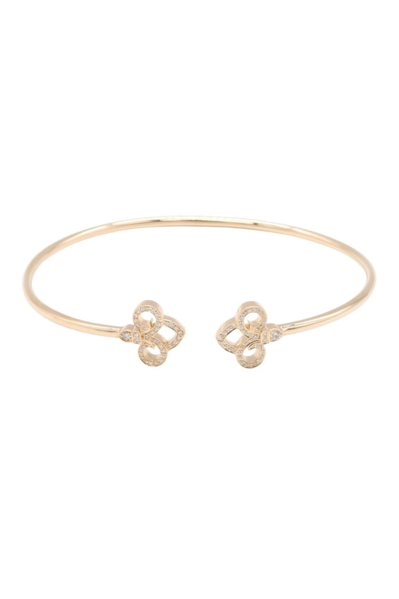 Pre-Owned Tiffany & Co. Fleur de Lis Diamond Bracelet - 18K Pink Gold (PG) Women's Tone Clear